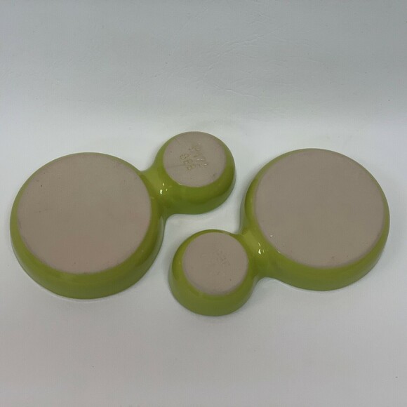 Vintage P172 D23 Chip N Dip Divided Dishes Bowls Green Lot of 2 - Picture 5 of 7